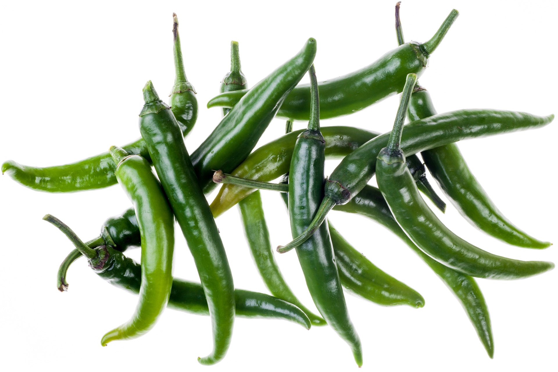 Green chili peppers